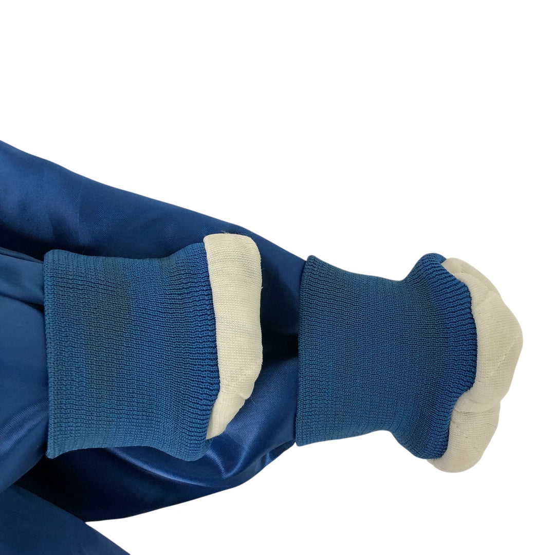 80s-90'S Chalk Line NFL New York Giants Padded Nylon Stadium Jacket, Made in USA, Men's Size Medium Nylon blue type Vintage Second Hand