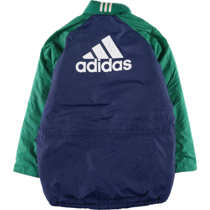 Vintage 90'S Adidas puffer jacket with back logo, size M, men's polyamide navy blue type Vintage Second Hand