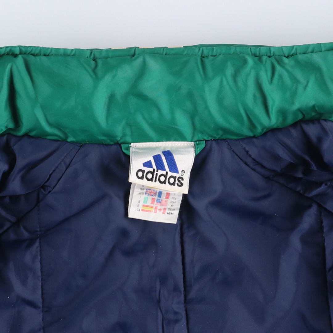 Vintage 90'S Adidas puffer jacket with back logo, size M, men's polyamide navy blue type Vintage Second Hand