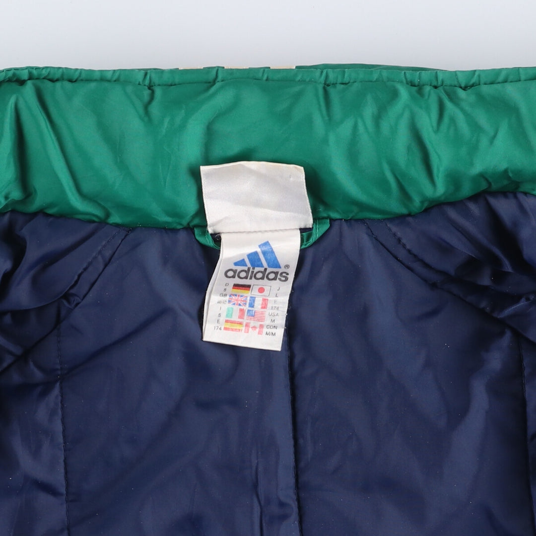 Vintage 90'S Adidas puffer jacket with back logo, size M, men's polyamide navy blue type Vintage Second Hand