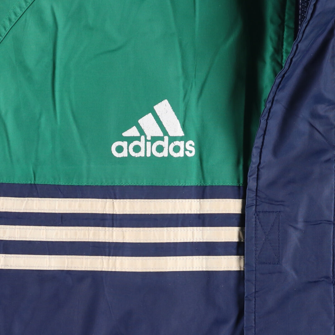 Vintage 90'S Adidas puffer jacket with back logo, size M, men's polyamide navy blue type Vintage Second Hand