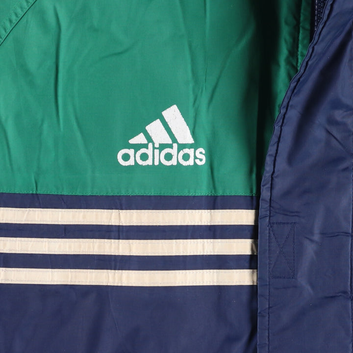 Vintage 90'S Adidas puffer jacket with back logo, size M, men's polyamide navy blue type Vintage Second Hand