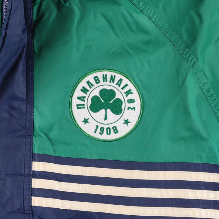 Vintage 90'S Adidas puffer jacket with back logo, size M, men's polyamide navy blue type Vintage Second Hand