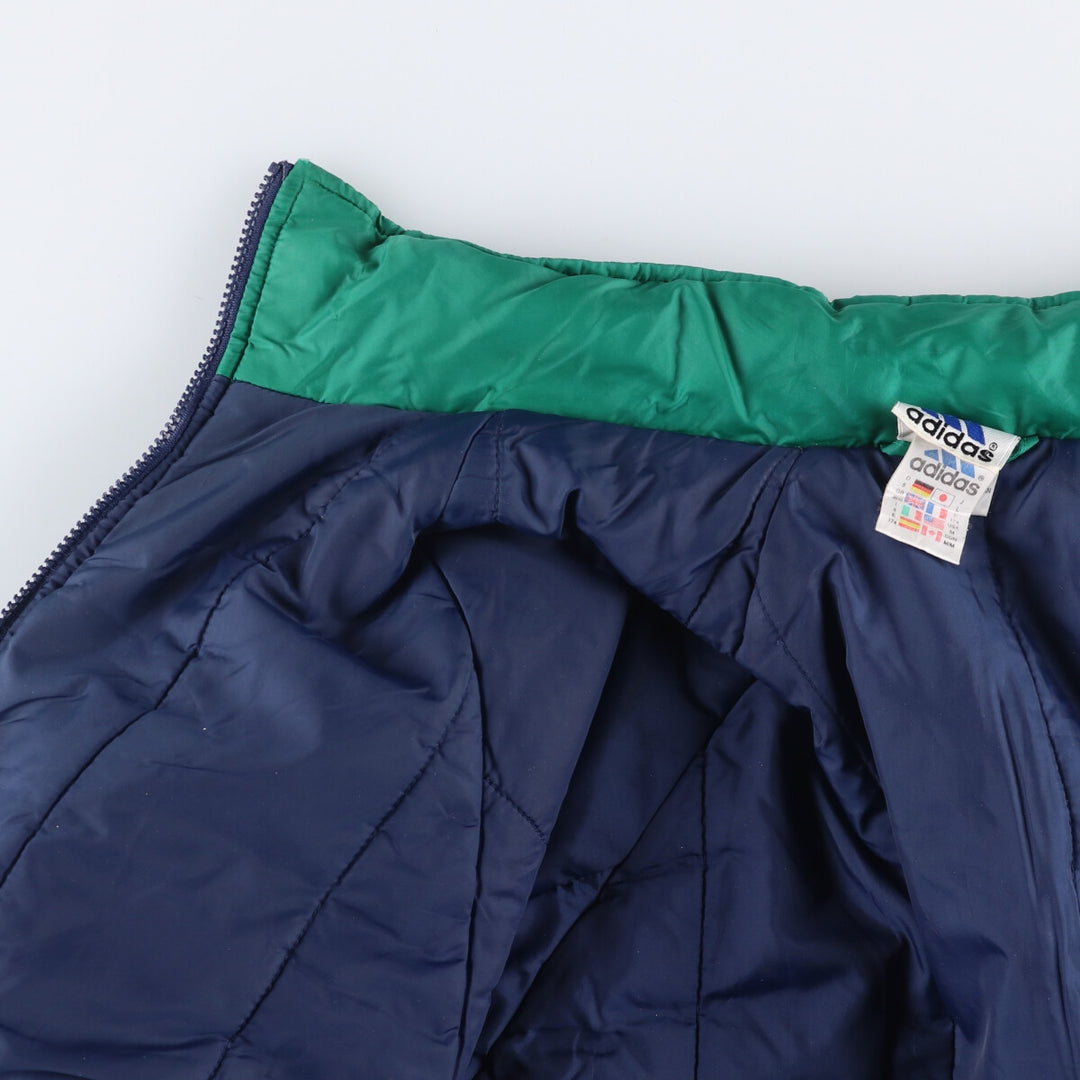 Vintage 90'S Adidas puffer jacket with back logo, size M, men's polyamide navy blue type Vintage Second Hand