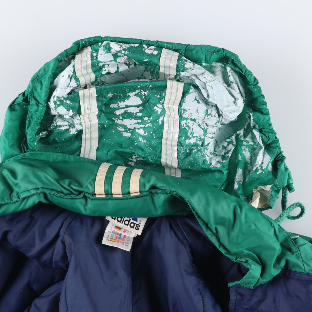 Vintage 90'S Adidas puffer jacket with back logo, size M, men's polyamide navy blue type Vintage Second Hand