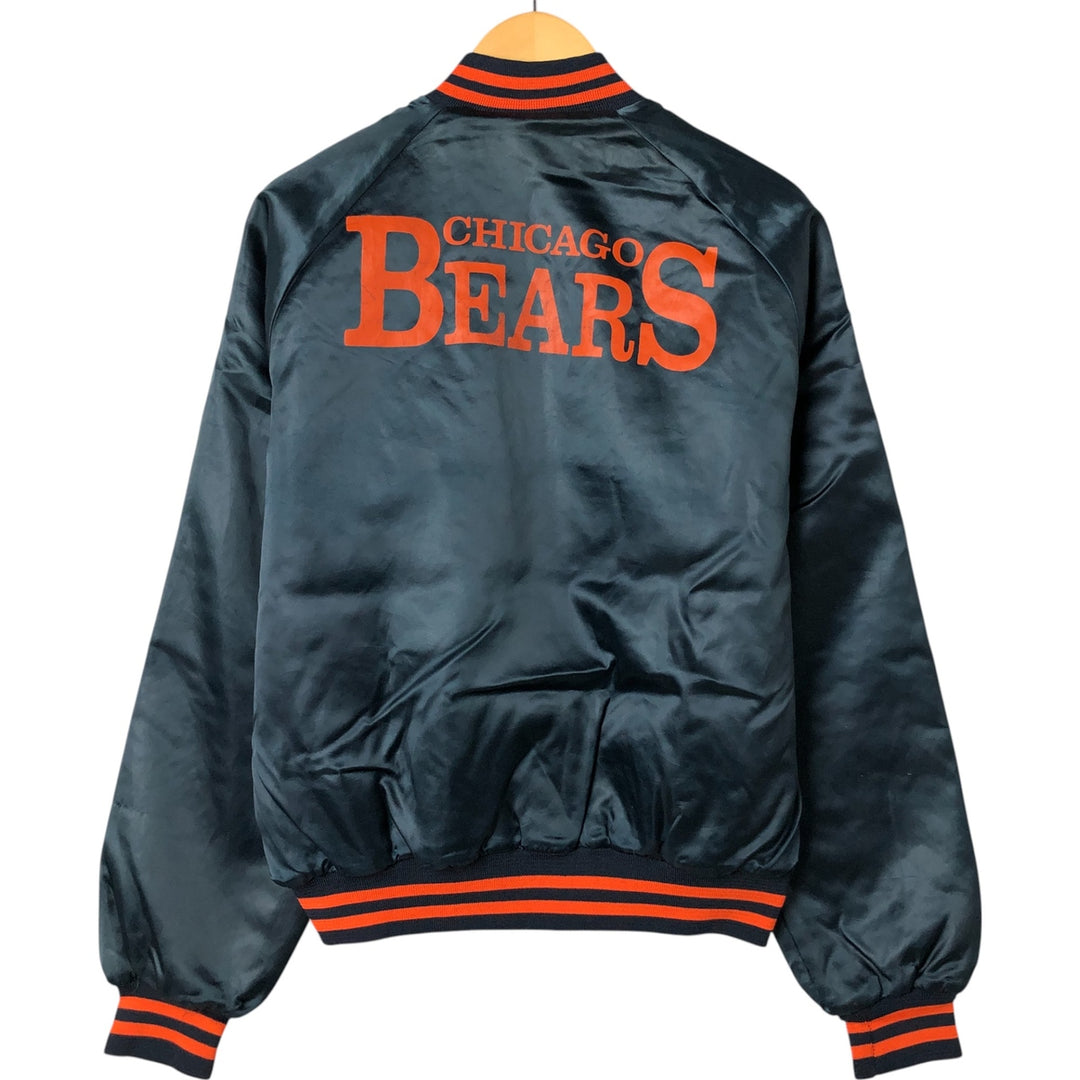 Vintage 80s-90'S Chalk Line NFL Chicago Bears Padded Nylon Stadium Jacket, Award Winning, Made in USA Nylon navy blue type Vintage Second Hand
