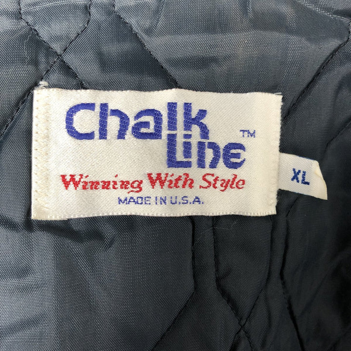 Vintage 80s-90'S Chalk Line NFL Chicago Bears Padded Nylon Stadium Jacket, Award Winning, Made in USA Nylon navy blue type Vintage Second Hand