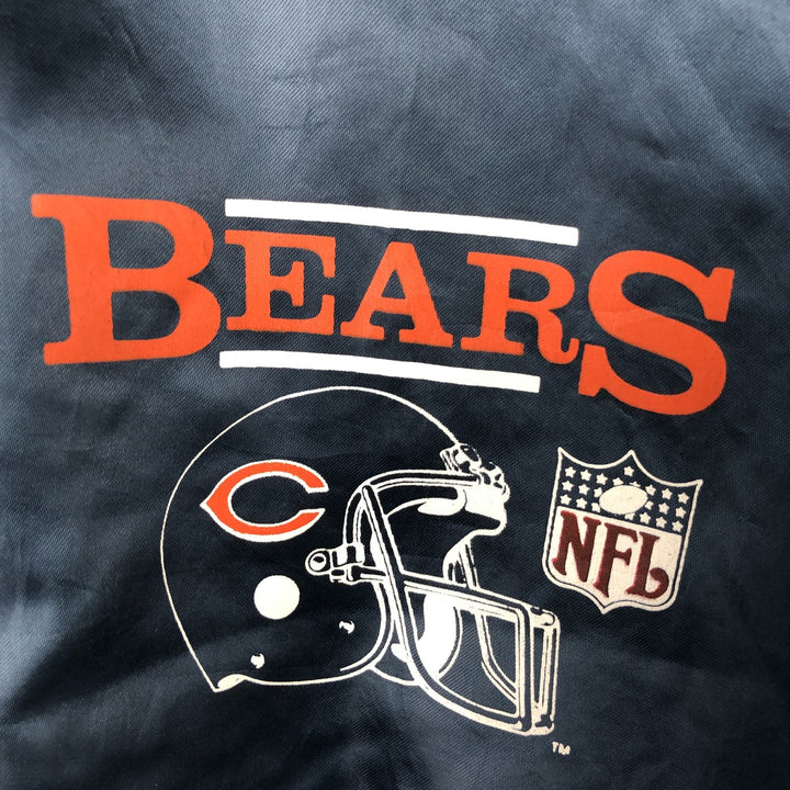 Vintage 80s-90'S Chalk Line NFL Chicago Bears Padded Nylon Stadium Jacket, Award Winning, Made in USA Nylon navy blue type Vintage Second Hand