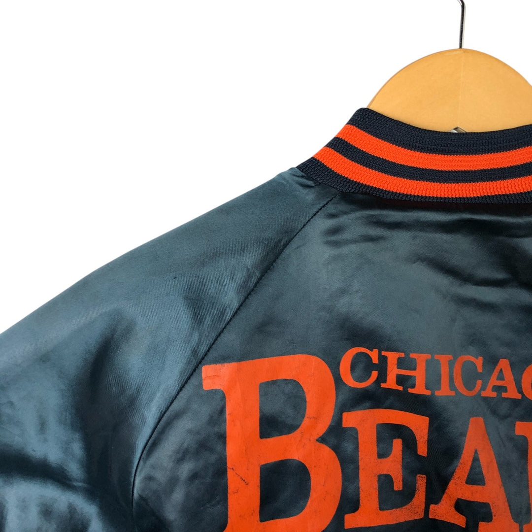 Vintage 80s-90'S Chalk Line NFL Chicago Bears Padded Nylon Stadium Jacket, Award Winning, Made in USA Nylon navy blue type Vintage Second Hand