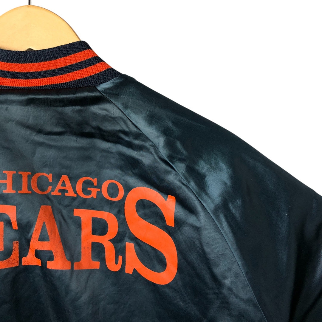 Vintage 80s-90'S Chalk Line NFL Chicago Bears Padded Nylon Stadium Jacket, Award Winning, Made in USA Nylon navy blue type Vintage Second Hand