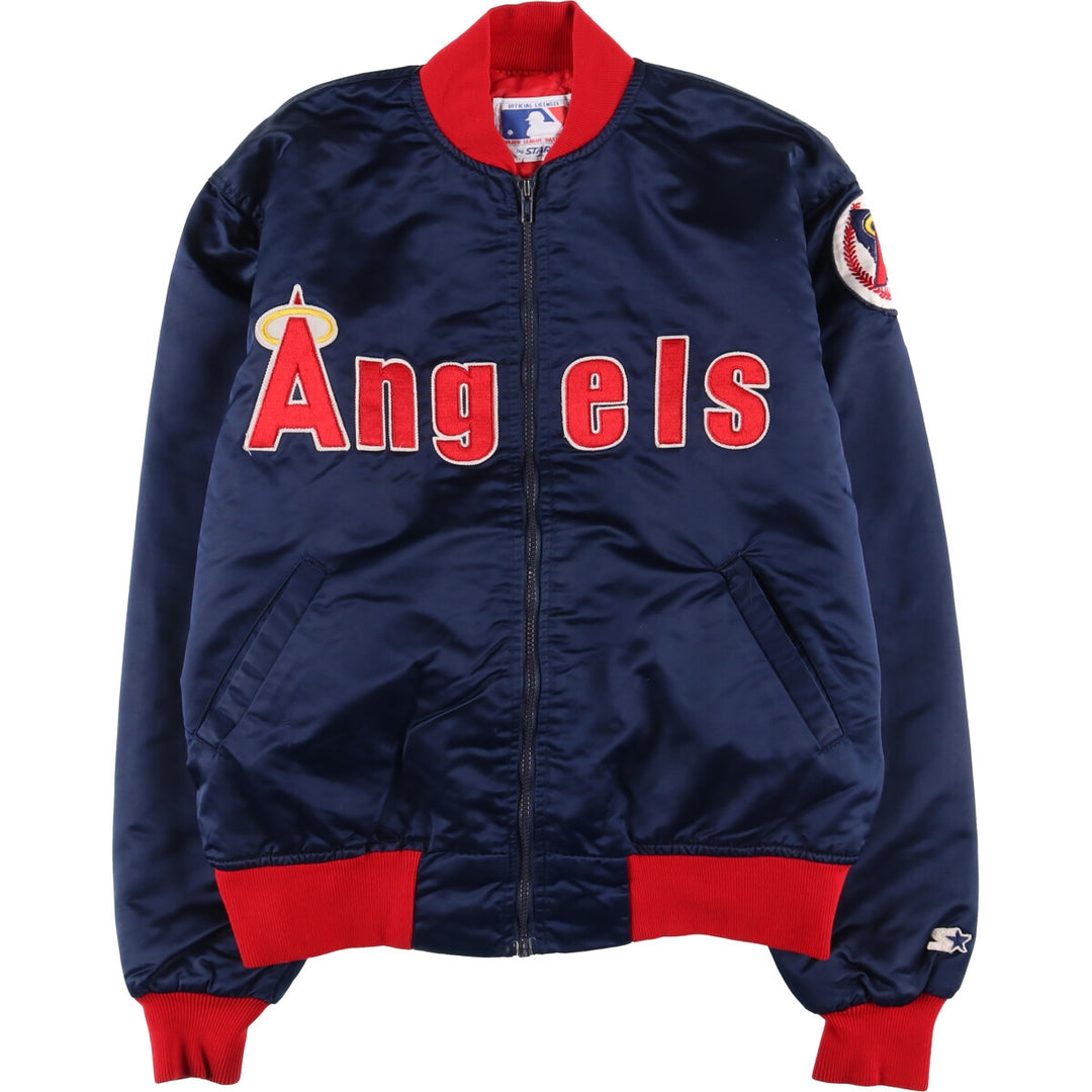 80s-90'S Starter MLB Los Angeles Angels Nylon Stadium Jacket, Award Jacket, Made in USA Nylon navy blue type Vintage Second Hand