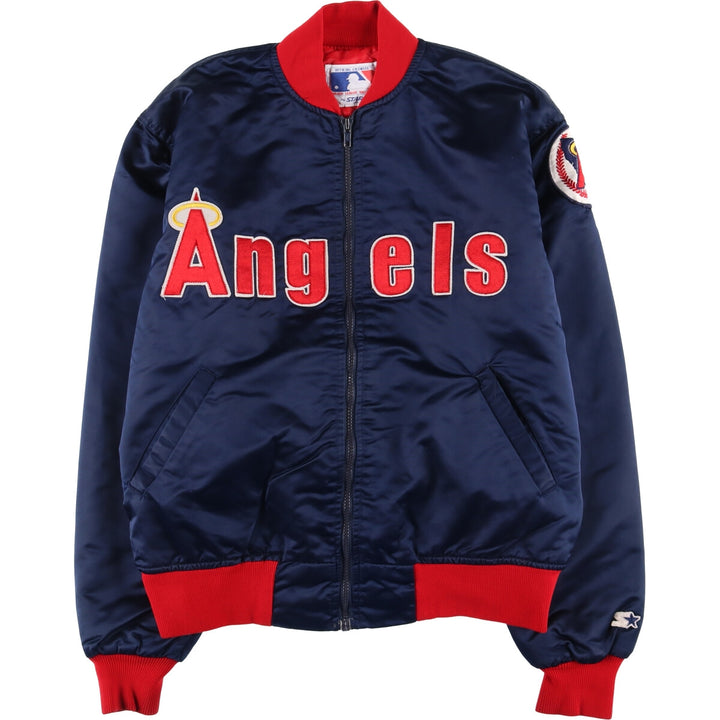 80s-90'S Starter MLB Los Angeles Angels Nylon Stadium Jacket, Award Jacket, Made in USA Nylon navy blue type Vintage Second Hand