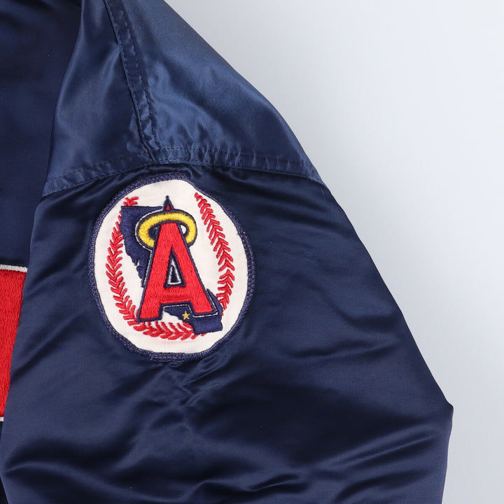 80s-90'S Starter MLB Los Angeles Angels Nylon Stadium Jacket, Award Jacket, Made in USA Nylon navy blue type Vintage Second Hand
