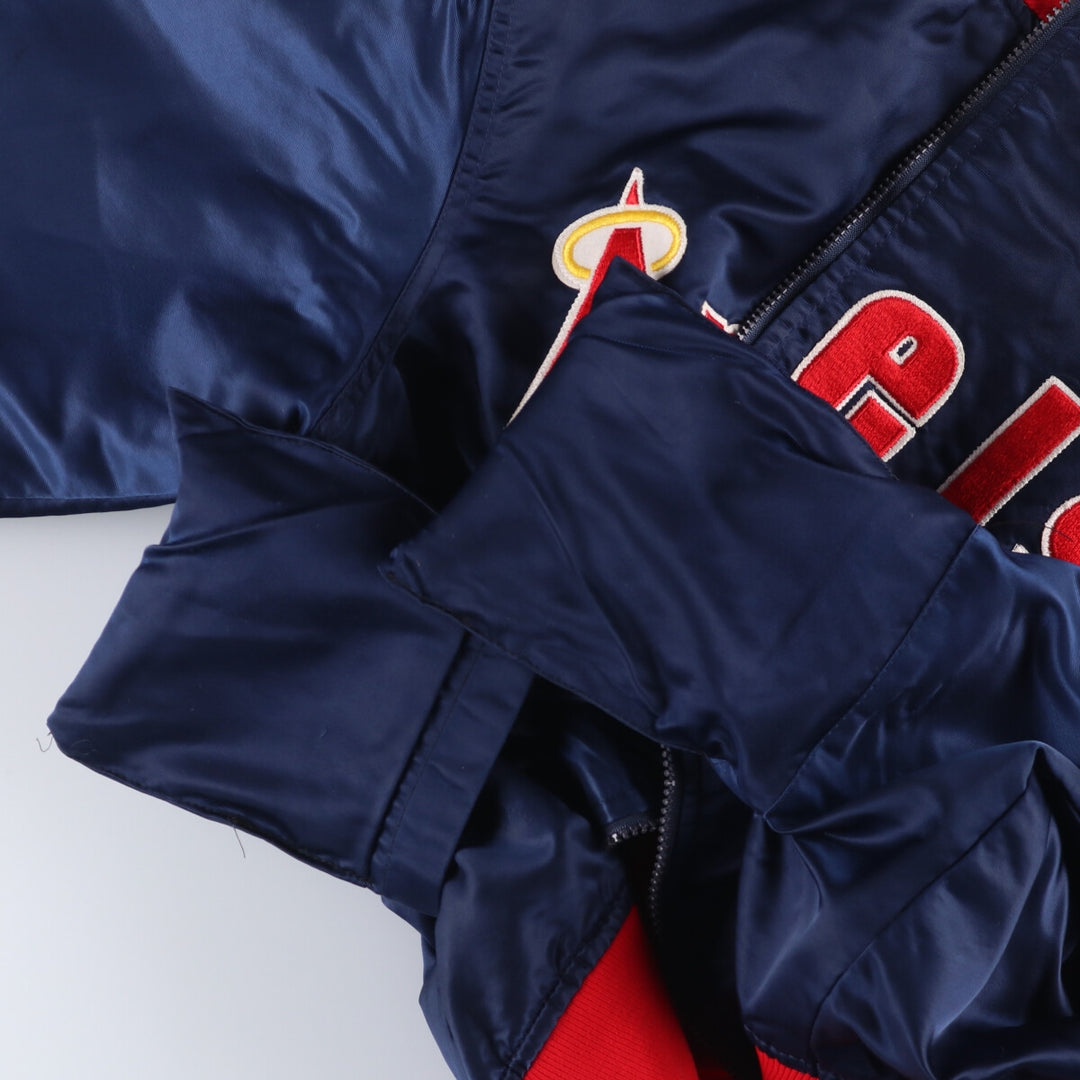 80s-90'S Starter MLB Los Angeles Angels Nylon Stadium Jacket, Award Jacket, Made in USA Nylon navy blue type Vintage Second Hand
