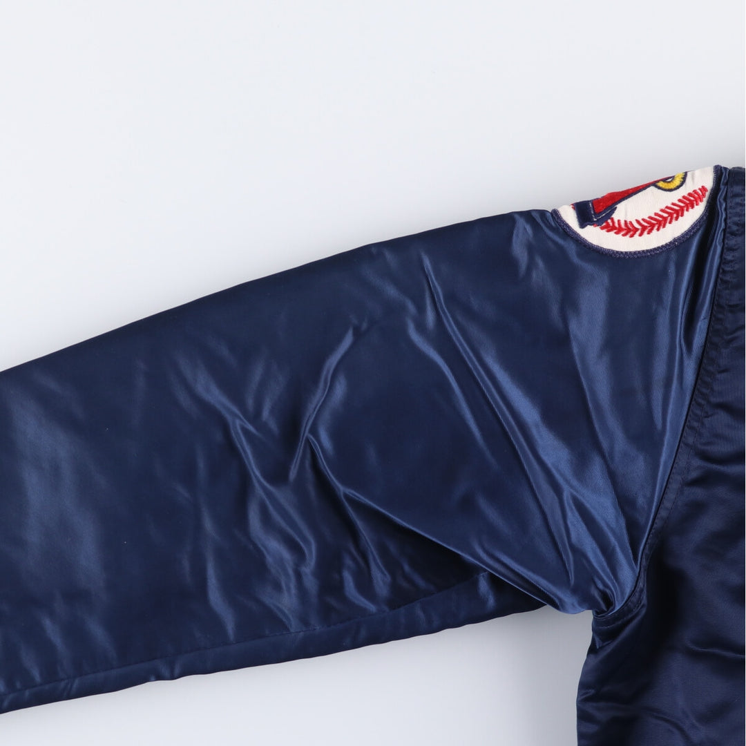 80s-90'S Starter MLB Los Angeles Angels Nylon Stadium Jacket, Award Jacket, Made in USA Nylon navy blue type Vintage Second Hand