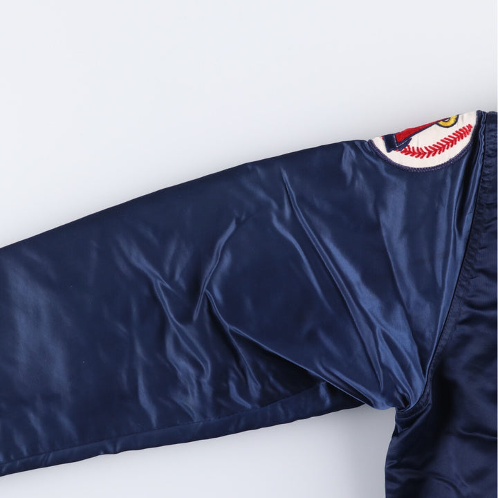 80s-90'S Starter MLB Los Angeles Angels Nylon Stadium Jacket, Award Jacket, Made in USA Nylon navy blue type Vintage Second Hand