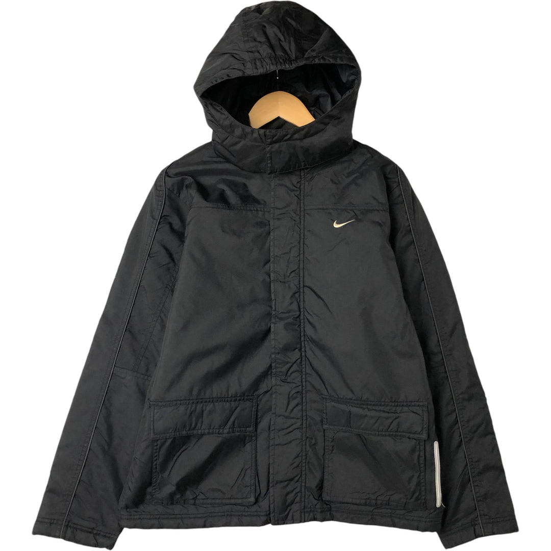 2000'S Nike padded hoodie/puffer jacket, men's size XL Nylon black type Vintage Second Hand