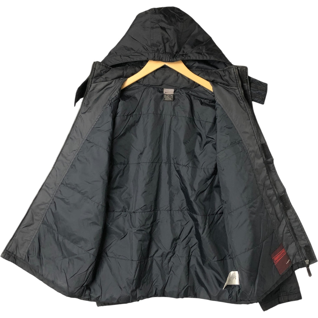 2000'S Nike padded hoodie/puffer jacket, men's size XL Nylon black type Vintage Second Hand