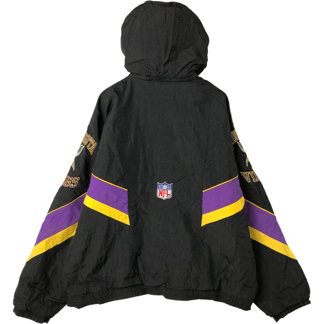 90'S Starter NFL Minnesota Vikings Padded Puffer Jacket, Men's, Size XXL, Vintage Nylon black type Vintage Second Hand