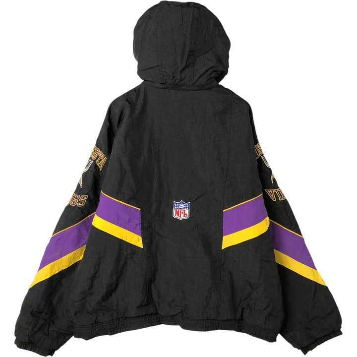 90'S Starter NFL Minnesota Vikings Padded Puffer Jacket, Men's, Size XXL, Vintage Nylon black type Vintage Second Hand