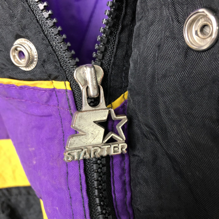 90'S Starter NFL Minnesota Vikings Padded Puffer Jacket, Men's, Size XXL, Vintage Nylon black type Vintage Second Hand