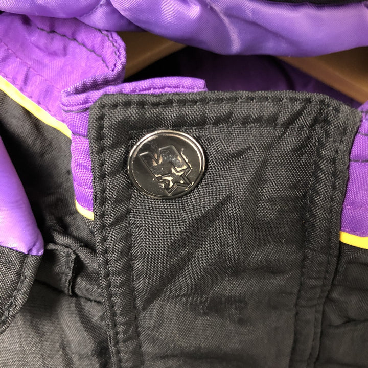 90'S Starter NFL Minnesota Vikings Padded Puffer Jacket, Men's, Size XXL, Vintage Nylon black type Vintage Second Hand