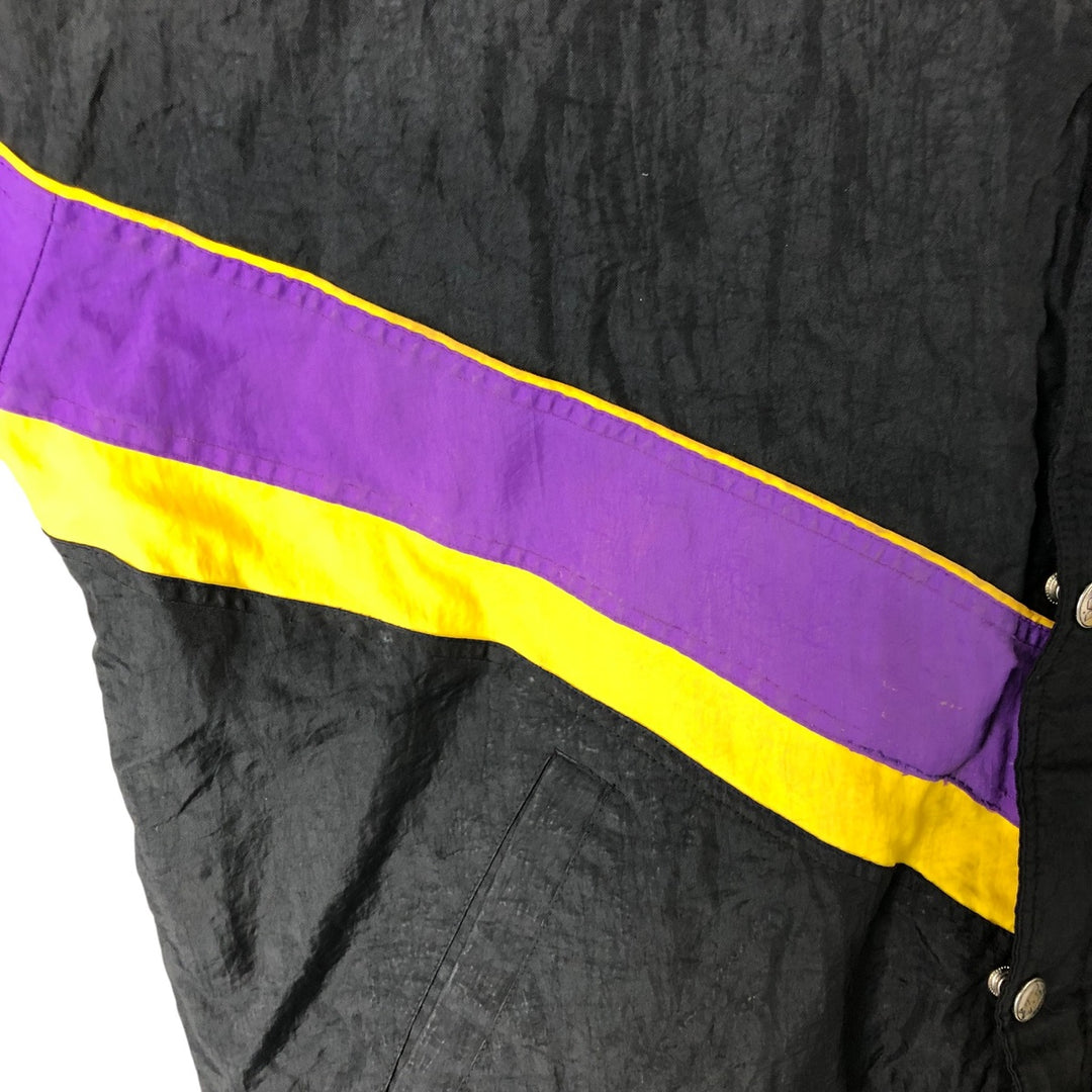 90'S Starter NFL Minnesota Vikings Padded Puffer Jacket, Men's, Size XXL, Vintage Nylon black type Vintage Second Hand