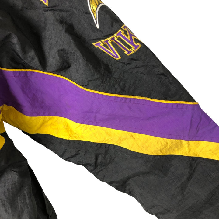 90'S Starter NFL Minnesota Vikings Padded Puffer Jacket, Men's, Size XXL, Vintage Nylon black type Vintage Second Hand