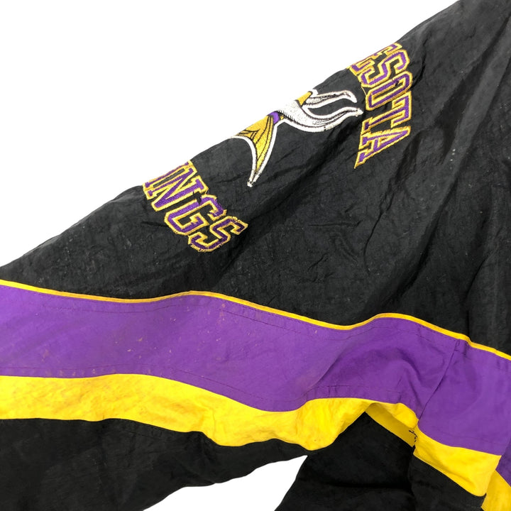 90'S Starter NFL Minnesota Vikings Padded Puffer Jacket, Men's, Size XXL, Vintage Nylon black type Vintage Second Hand