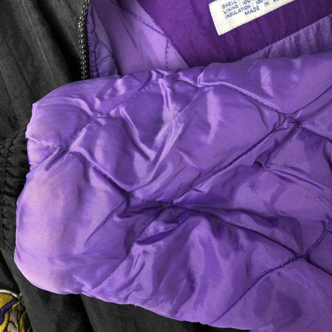 90'S Starter NFL Minnesota Vikings Padded Puffer Jacket, Men's, Size XXL, Vintage Nylon black type Vintage Second Hand