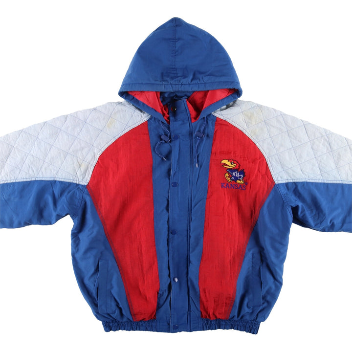 90'S Starter Kansas Jayhawks Padded Puffer Jacket, Men's Size L polyester blue type Vintage Second Hand