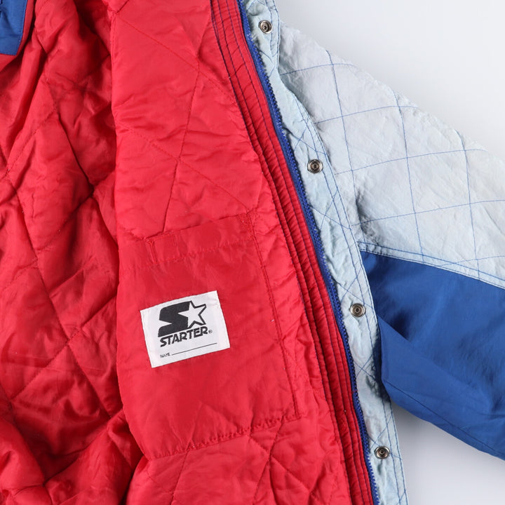 90'S Starter Kansas Jayhawks Padded Puffer Jacket, Men's Size L polyester blue type Vintage Second Hand