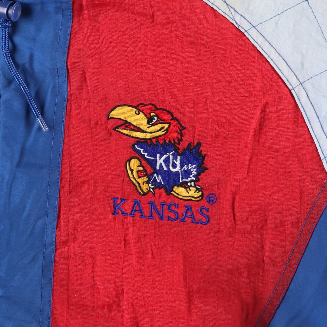 90'S Starter Kansas Jayhawks Padded Puffer Jacket, Men's Size L polyester blue type Vintage Second Hand
