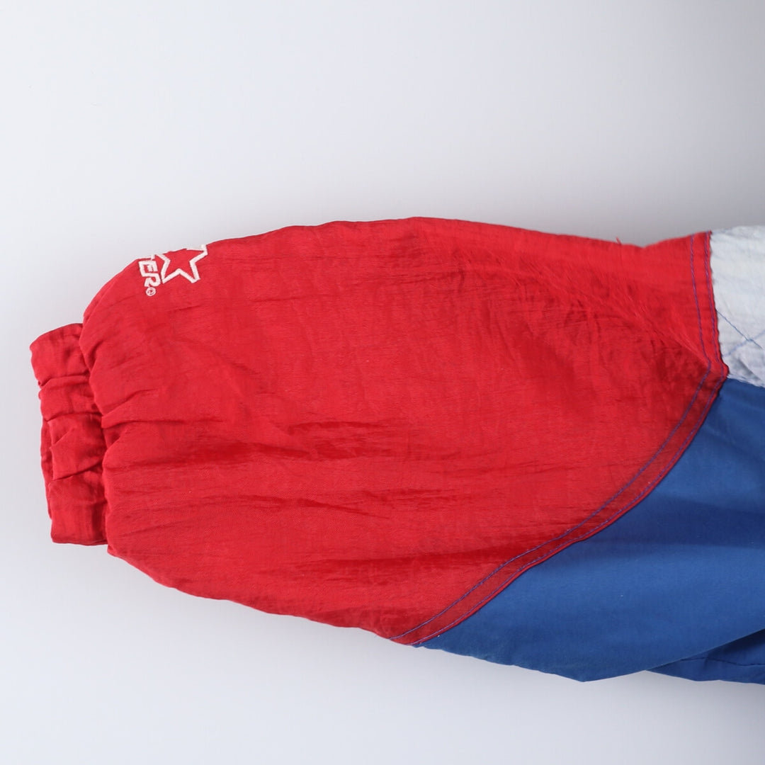 90'S Starter Kansas Jayhawks Padded Puffer Jacket, Men's Size L polyester blue type Vintage Second Hand