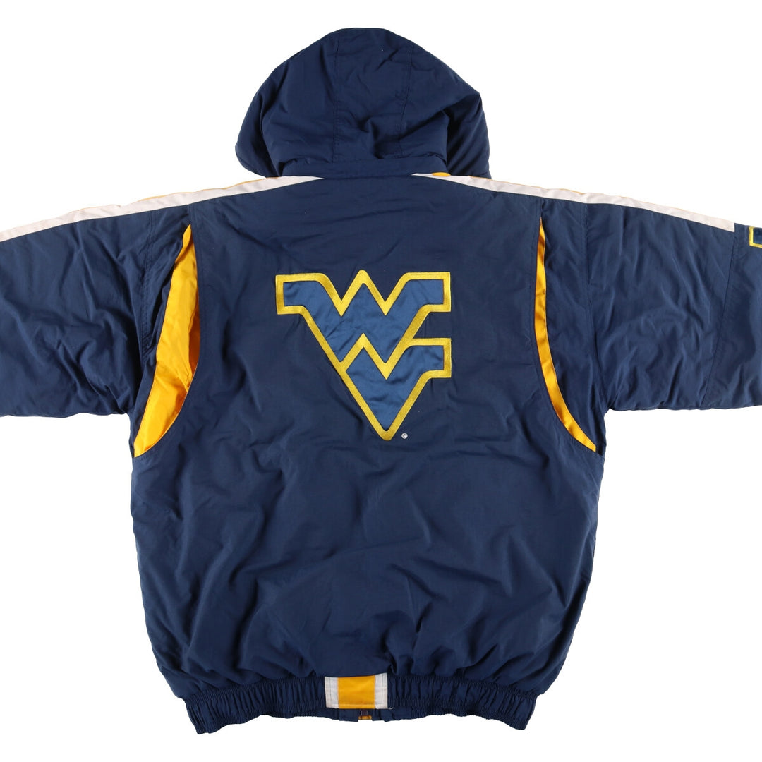Starter West Virginia University Men's Padded Puffer Jacket (XL) Nylon navy blue type Vintage Second Hand