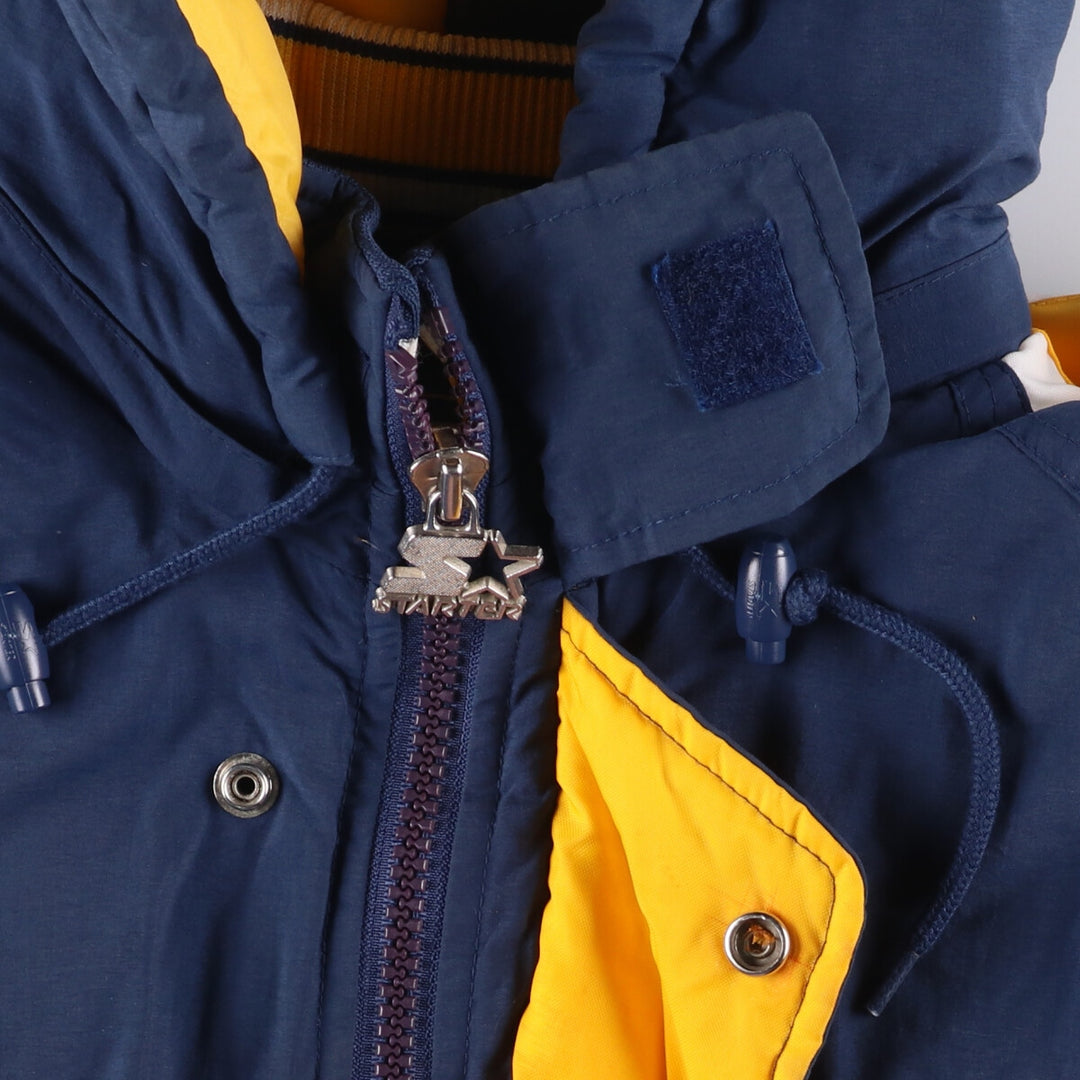 Starter West Virginia University Men's Padded Puffer Jacket (XL) Nylon navy blue type Vintage Second Hand