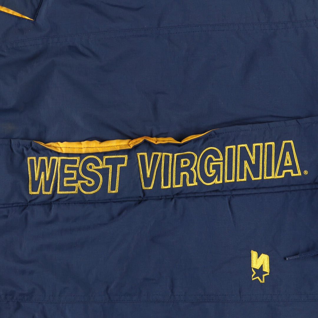 Starter West Virginia University Men's Padded Puffer Jacket (XL) Nylon navy blue type Vintage Second Hand