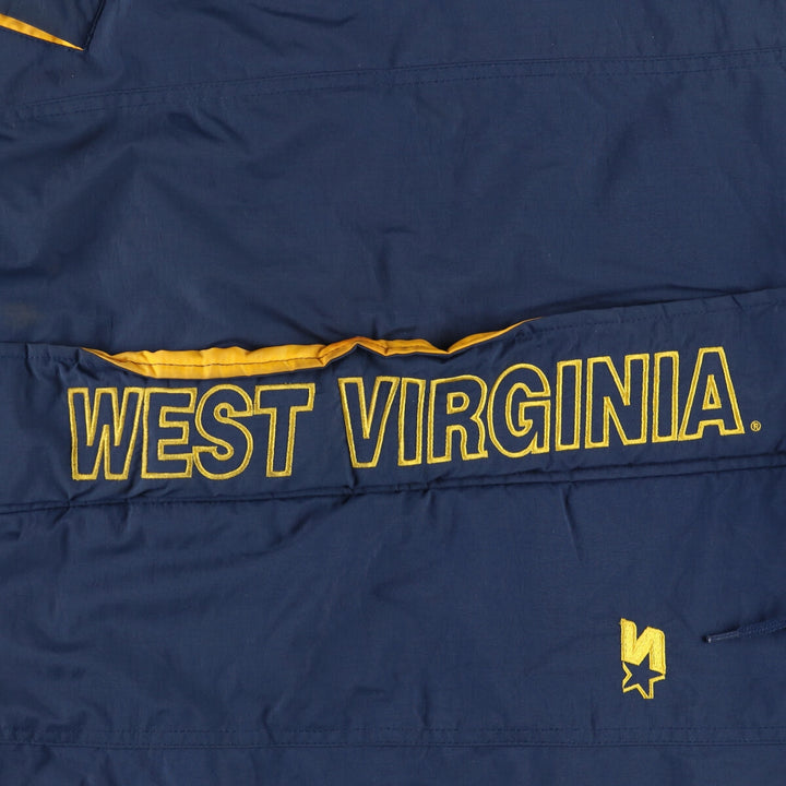Starter West Virginia University Men's Padded Puffer Jacket (XL) Nylon navy blue type Vintage Second Hand
