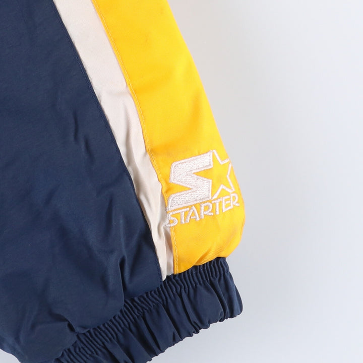 Starter West Virginia University Men's Padded Puffer Jacket (XL) Nylon navy blue type Vintage Second Hand