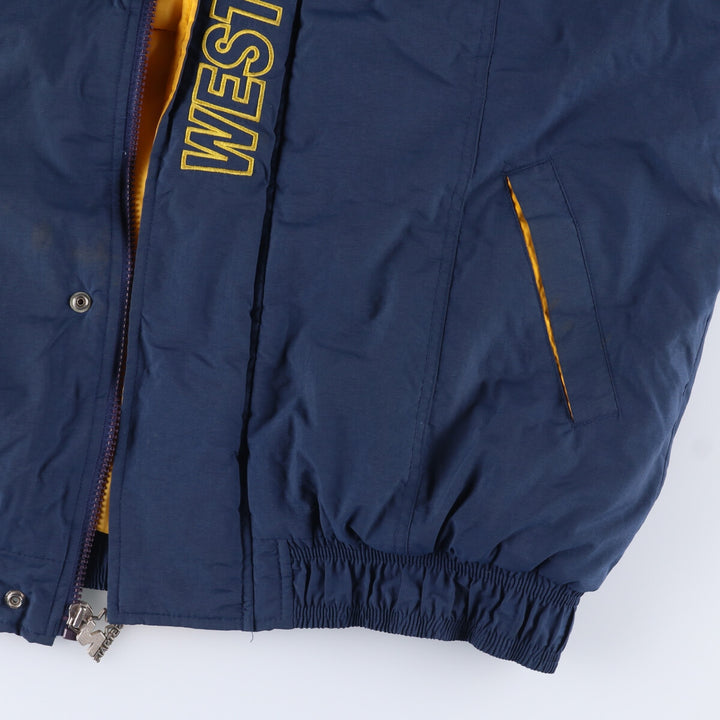 Starter West Virginia University Men's Padded Puffer Jacket (XL) Nylon navy blue type Vintage Second Hand