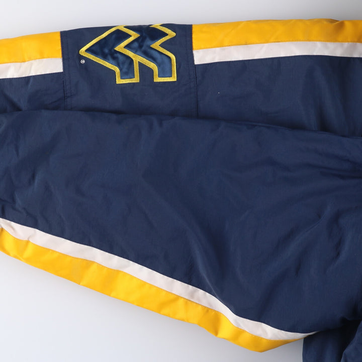 Starter West Virginia University Men's Padded Puffer Jacket (XL) Nylon navy blue type Vintage Second Hand