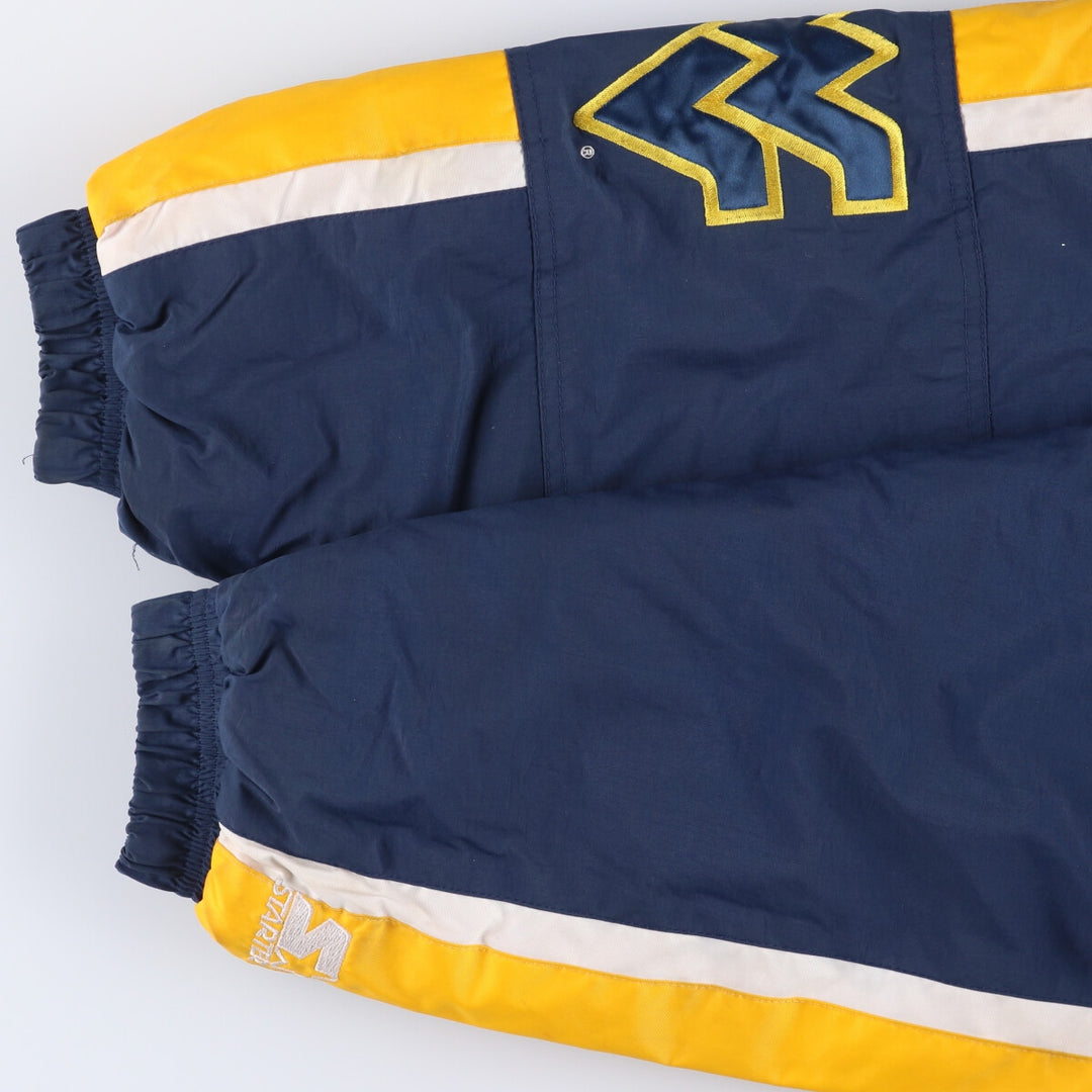 Starter West Virginia University Men's Padded Puffer Jacket (XL) Nylon navy blue type Vintage Second Hand