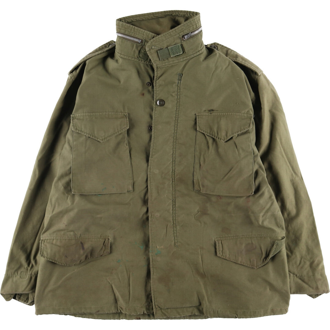 Special Price: Authentic 1970'S US Military M-65 Deck Jacket, Made in USA, Large Short, Men's Size L, Vintage unclear Khaki type Vintage Second Hand