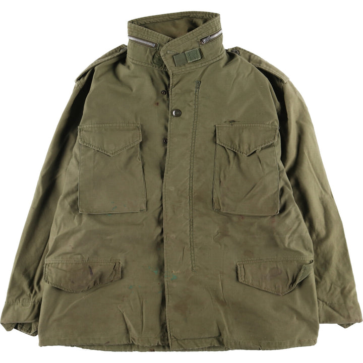 Special Price: Authentic 1970'S US Military M-65 Deck Jacket, Made in USA, Large Short, Men's Size L, Vintage unclear Khaki type Vintage Second Hand