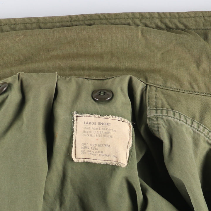 Special Price: Authentic 1970'S US Military M-65 Deck Jacket, Made in USA, Large Short, Men's Size L, Vintage unclear Khaki type Vintage Second Hand