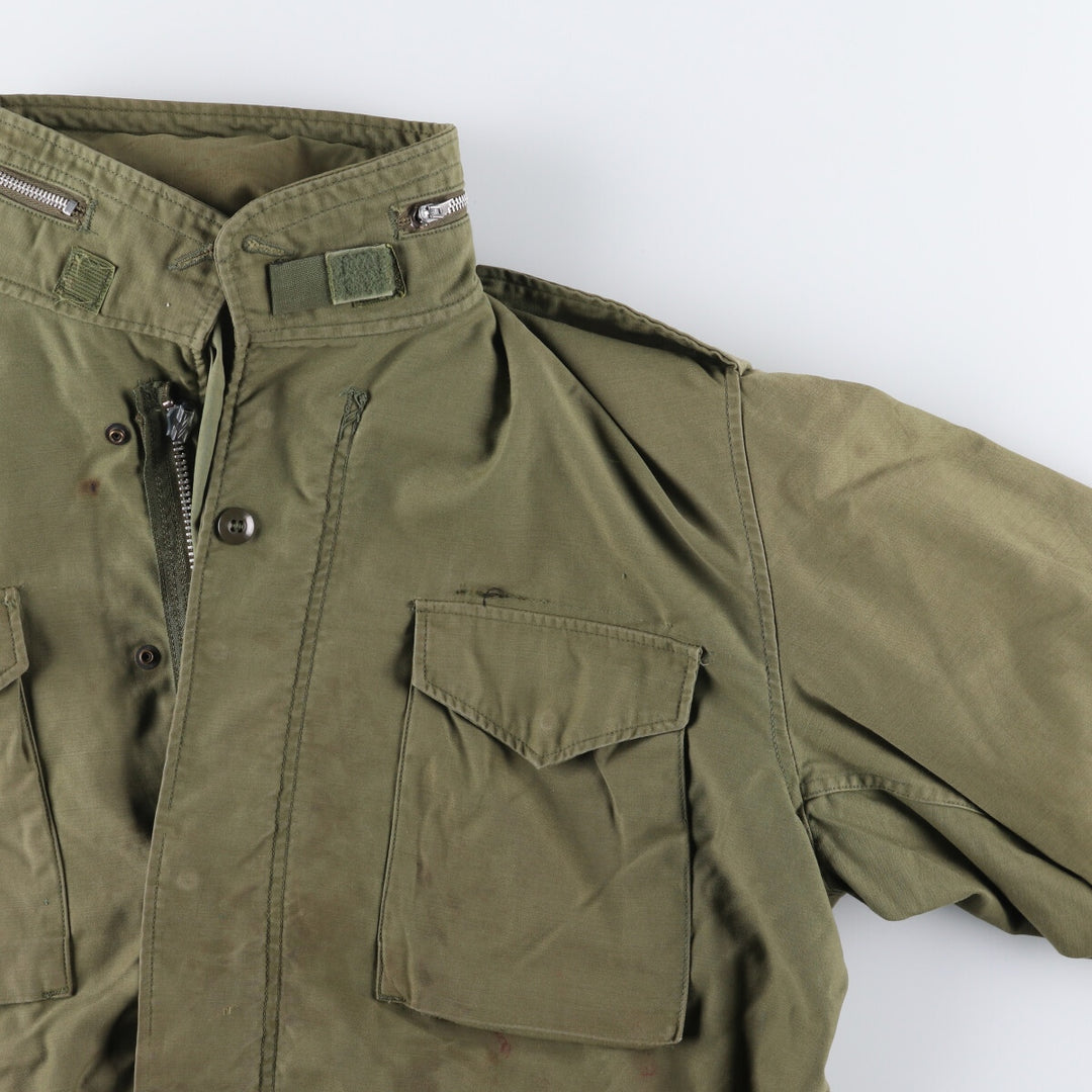 Special Price: Authentic 1970'S US Military M-65 Deck Jacket, Made in USA, Large Short, Men's Size L, Vintage unclear Khaki type Vintage Second Hand