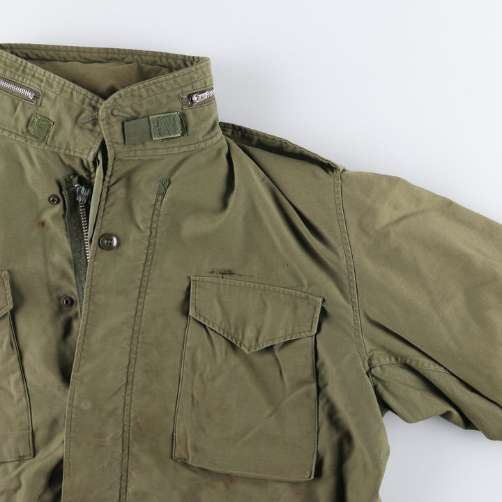 Special Price: Authentic 1970'S US Military M-65 Deck Jacket, Made in USA, Large Short, Men's Size L, Vintage unclear Khaki type Vintage Second Hand