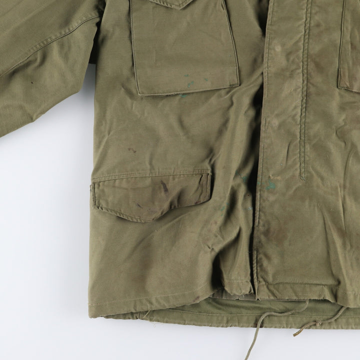 Special Price: Authentic 1970'S US Military M-65 Deck Jacket, Made in USA, Large Short, Men's Size L, Vintage unclear Khaki type Vintage Second Hand