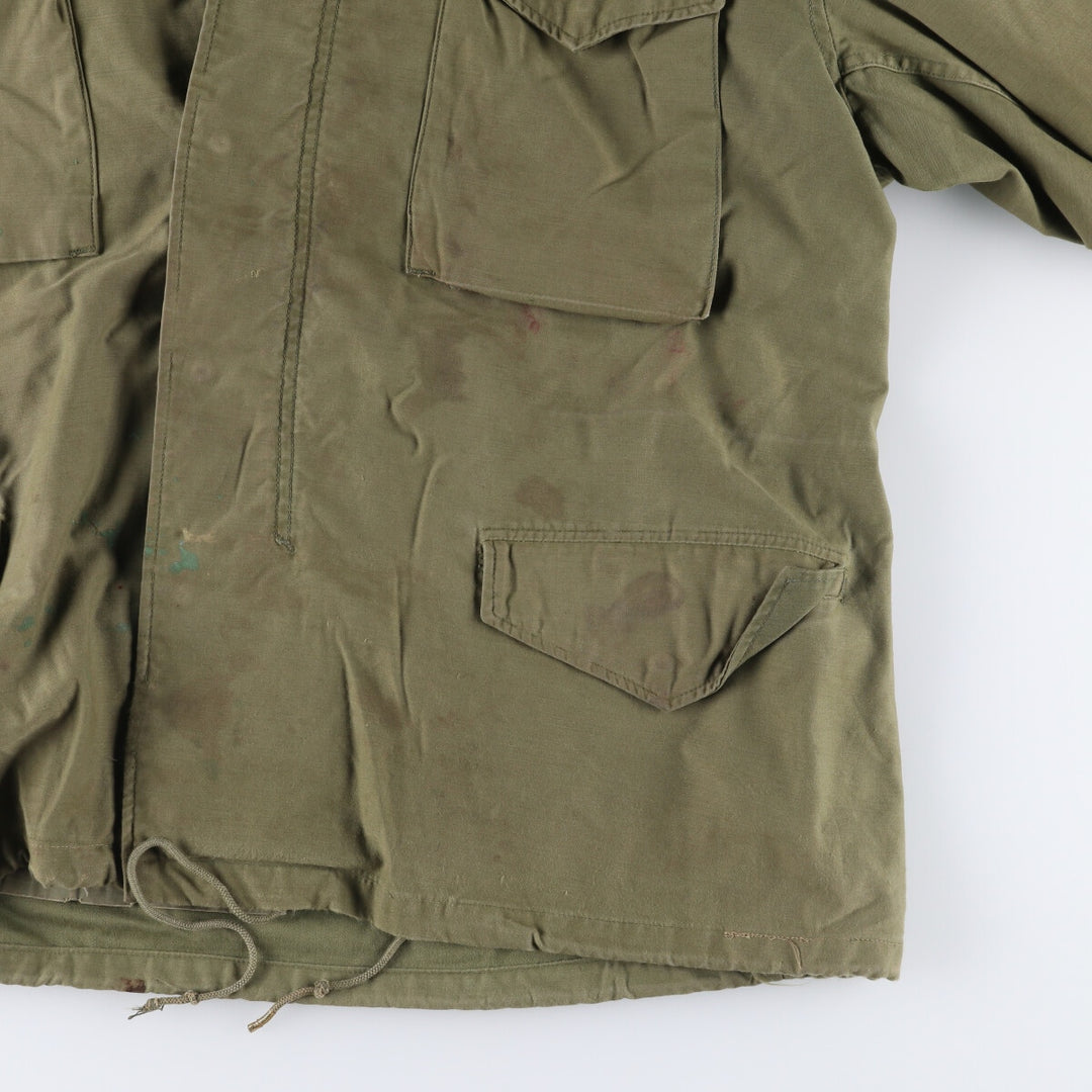 Special Price: Authentic 1970'S US Military M-65 Deck Jacket, Made in USA, Large Short, Men's Size L, Vintage unclear Khaki type Vintage Second Hand
