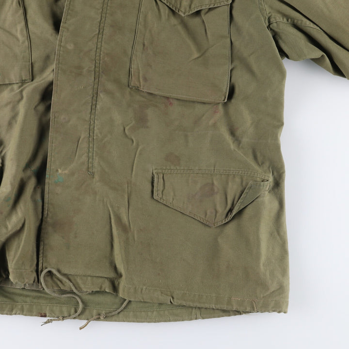 Special Price: Authentic 1970'S US Military M-65 Deck Jacket, Made in USA, Large Short, Men's Size L, Vintage unclear Khaki type Vintage Second Hand